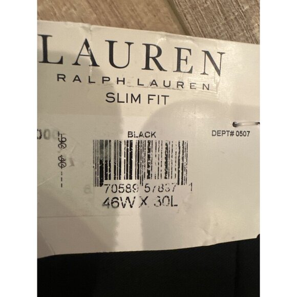 Lauren Ralph Lauren Slim Fit Black Tuxedo Pants Mens 46W X 30L NEW - Picture 9 of 9